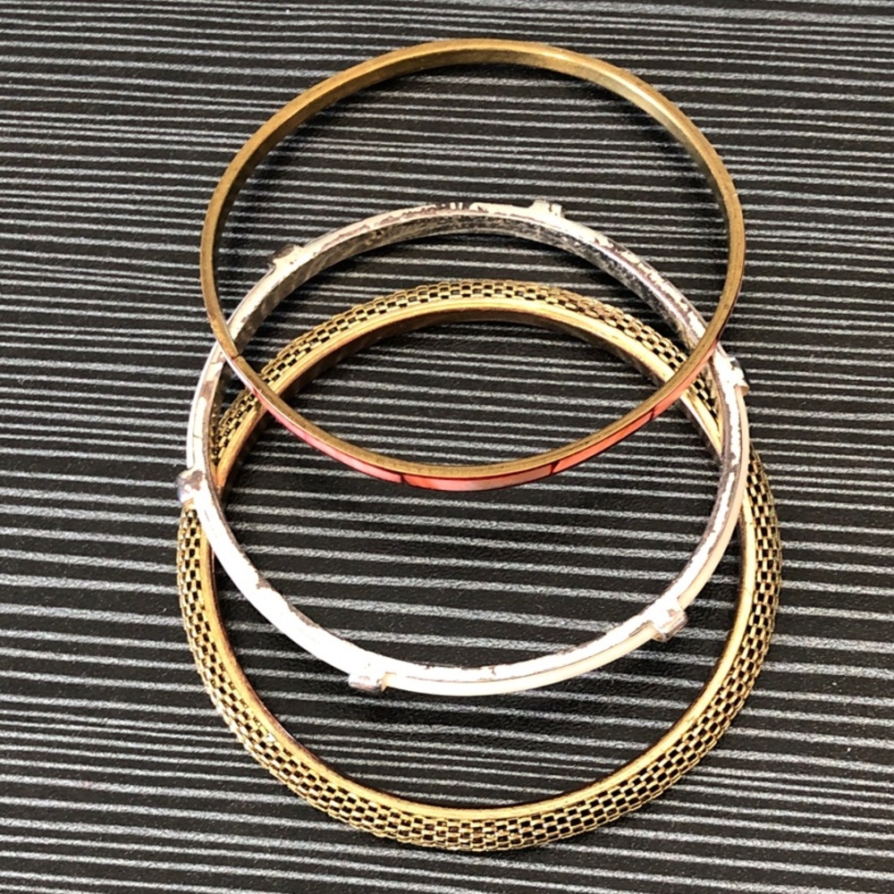 Gold and Silver Mixed Metal Bangle Set - Women Jewelry